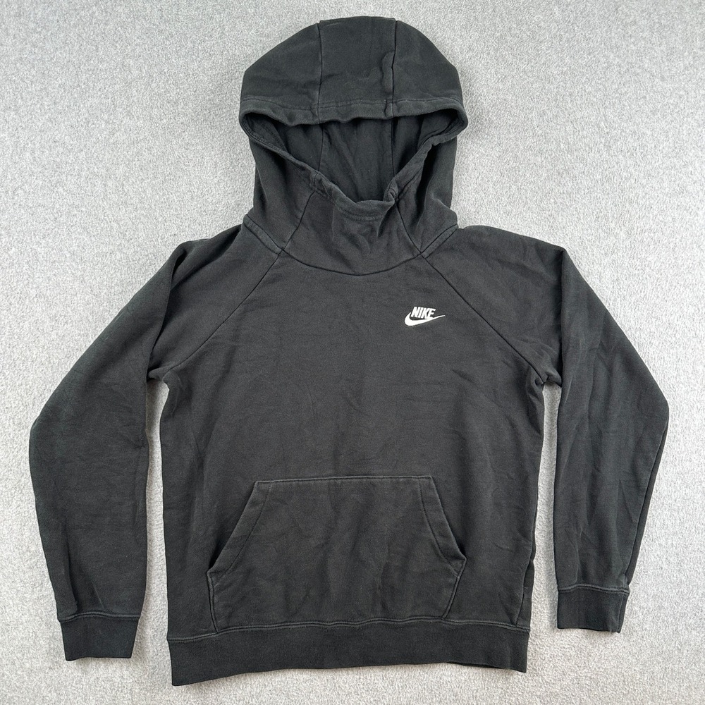 Nike Hoodie Women's Small Black Sportswear Essential Fleece Pullover Gym Weights
